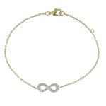 Les poulettes bijoux - bracelet plaqu� or infini et strass cristal