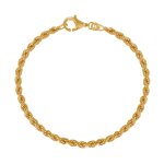 Les poulettes bijoux - bracelet plaqu� or mailles corde 3mm