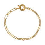Bracelet plaqu or mailles jaseron et cheval