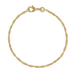 Les poulettes bijoux - bracelet plaqu� or maille singapour 2mm