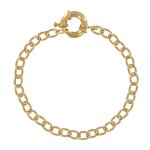 Bracelet plaqu or maillons ovales fermoir boue