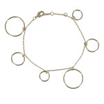 Les poulettes bijoux bracelet plaqu� or multi anneaux