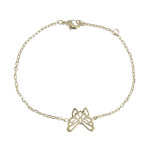 Les poulettes bijoux - bracelet plaqu� or papillon ajour�