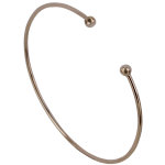 Bracelet plaqu or rose demi jonc deux perles