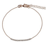 Les poulettes bijoux - bracelet plaqu� or rose et strass