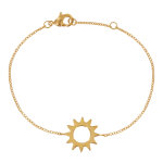 Les poulettes bijoux - bracelet plaqu� or soleil ajour�