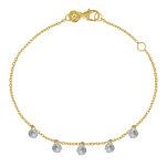 Les poulettes bijoux - bracelet plaqu� or strass d�grad� de couleurs - blanc