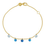 Les poulettes bijoux - bracelet plaqu� or strass d�grad� de couleurs - bleu
