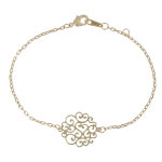 Les poulettes bijoux - bracelet rosace fleurie plaqu� or