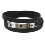 Les poulettes bijoux - bracelet silicone rectangle et fermoir acier - classics