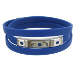 Les poulettes bijoux - bracelet silicone rectangle et fermoir acier - classics - ble