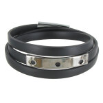 Les poulettes bijoux - bracelet silicone rectangle et fermoir acier - classics - gris