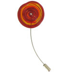 Les poulettes bijoux - broche en argent et coquelicot rouge