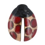 Broche coccinelle maill dor pois rouge