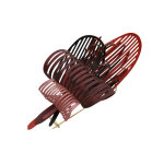 Broche laiton algas en cuir - rouge