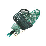 Broche laiton algas en cuir - turquoise