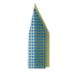 Les poulettes bijoux - broche new york laiton et p�te de verre - turquoise