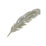 Broche plume en corne naturel modle 1