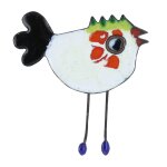 Les poulettes bijoux - broche poule �maill�e blanche