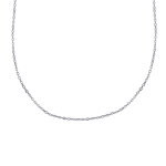 Chaine en argent 925 rhodié maille forçat 1mm Chaine en argent 925 rhodié maille forçat 1mm