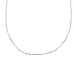 Chaine en argent rhodi 925 / 1000 maille forat 1, 3mm rglable de 40cm  45cm