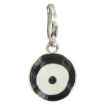 Les poulettes bijoux - charms argent 925 cible emaill�e - classics - noir