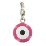 Les poulettes bijoux - charms argent 925 cible emaill�e - classics - rose