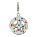 Les poulettes bijoux - charms argent 925 m�daille paix emaill� - classics - multicol