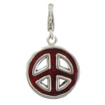 Les poulettes bijoux - charms argent 925 m�daille paix emaill� - classics