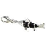 Les poulettes bijoux - charms argent 925 truite �maill�e - classics - noir