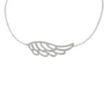Collier argent 925 aile d'ange et strass