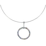 Collier argent 925 anneau de perles de culture 4 - 5 mm - classics - gris