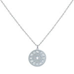 Collier argent 925 mdaille ronde symboles du zodiaque