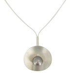 Collier argent 925 nnuphar perle de culture 8 - 9mm - classics - gris clair