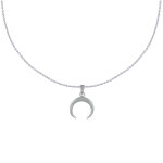Les poulettes bijoux - collier argent 925 et pendentif croissant de lune - taille 38