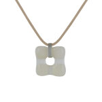 Les poulettes bijoux - collier argent 925 et petit pendentif p�te de verre donuts va