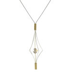 Les poulettes bijoux - collier argent 925 et plaqu� or lanterne et cristal - grand m