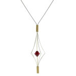 Les poulettes bijoux - collier argent 925 et plaqu� or lanterne et cristal - grand m