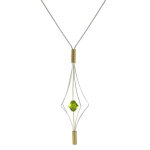 Les poulettes bijoux - collier argent 925 et plaqu� or lanterne et cristal - grand m