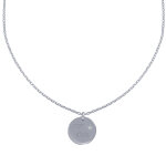 Collier argent 925 rhodi mdaille ronde grave mon etoile