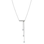 Les poulettes bijoux - collier argent 925 rhodi� trois chainettes et strass