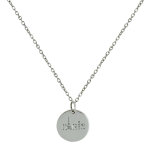 Collier argent 925 mdaille ronde grave paris