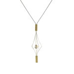 Les poulettes bijoux - collier argent 925 et plaqu� or lanterne et cristal - petit m