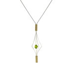 Les poulettes bijoux - collier argent 925 et plaqu� or lanterne et cristal - petit m