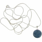 Collier boule  facettes strass bleu nuit