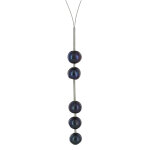 Collier cble acier perles de culture gris fonces 2 + 3 perles