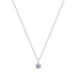 Collier chaine argent 925 et strass - blanc
