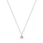 Collier chaine argent 925 et strass - rose