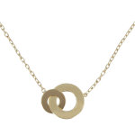 Les poulettes bijoux - collier double anneaux plaqu� or