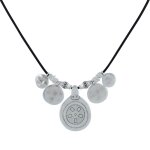 Collier ethnique mdailles argentes chaman